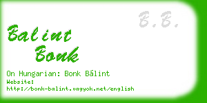 balint bonk business card